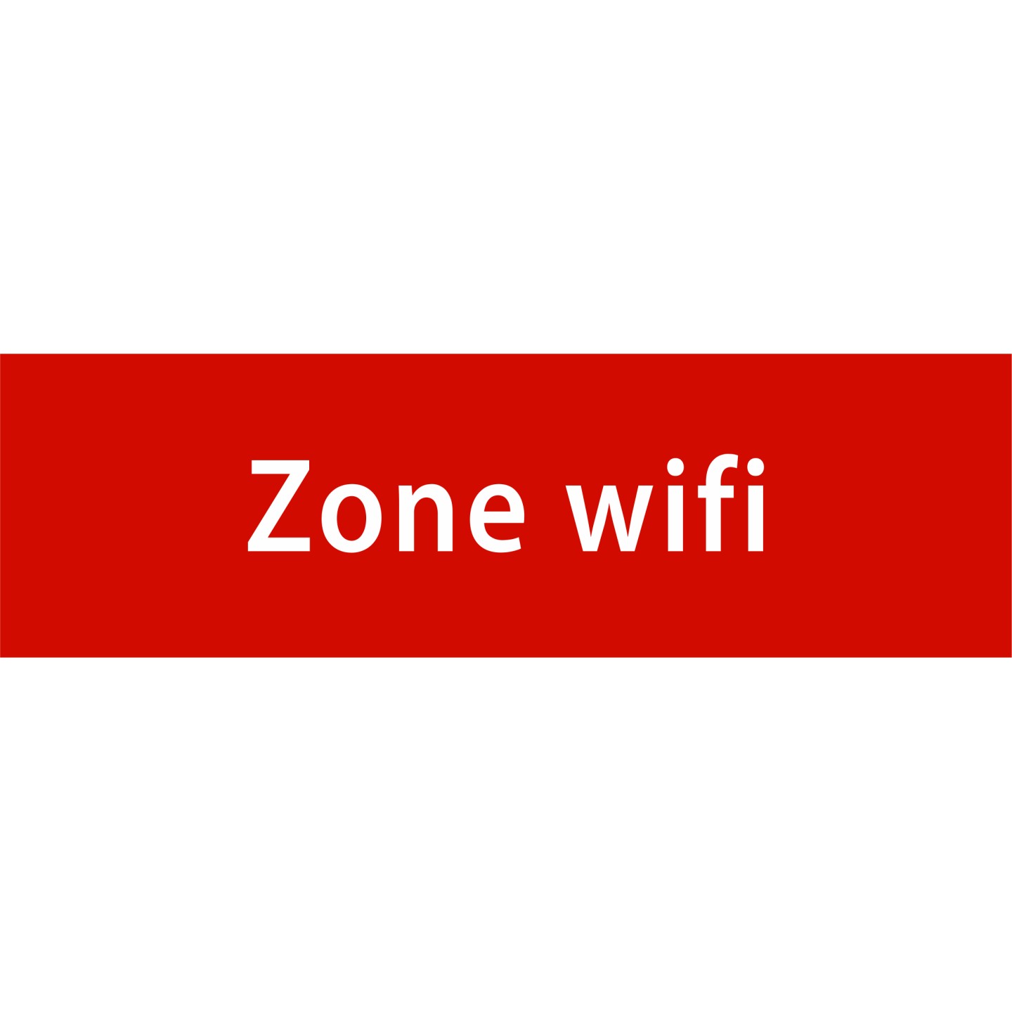 Plaque porte avec relief   "Zone wifi"