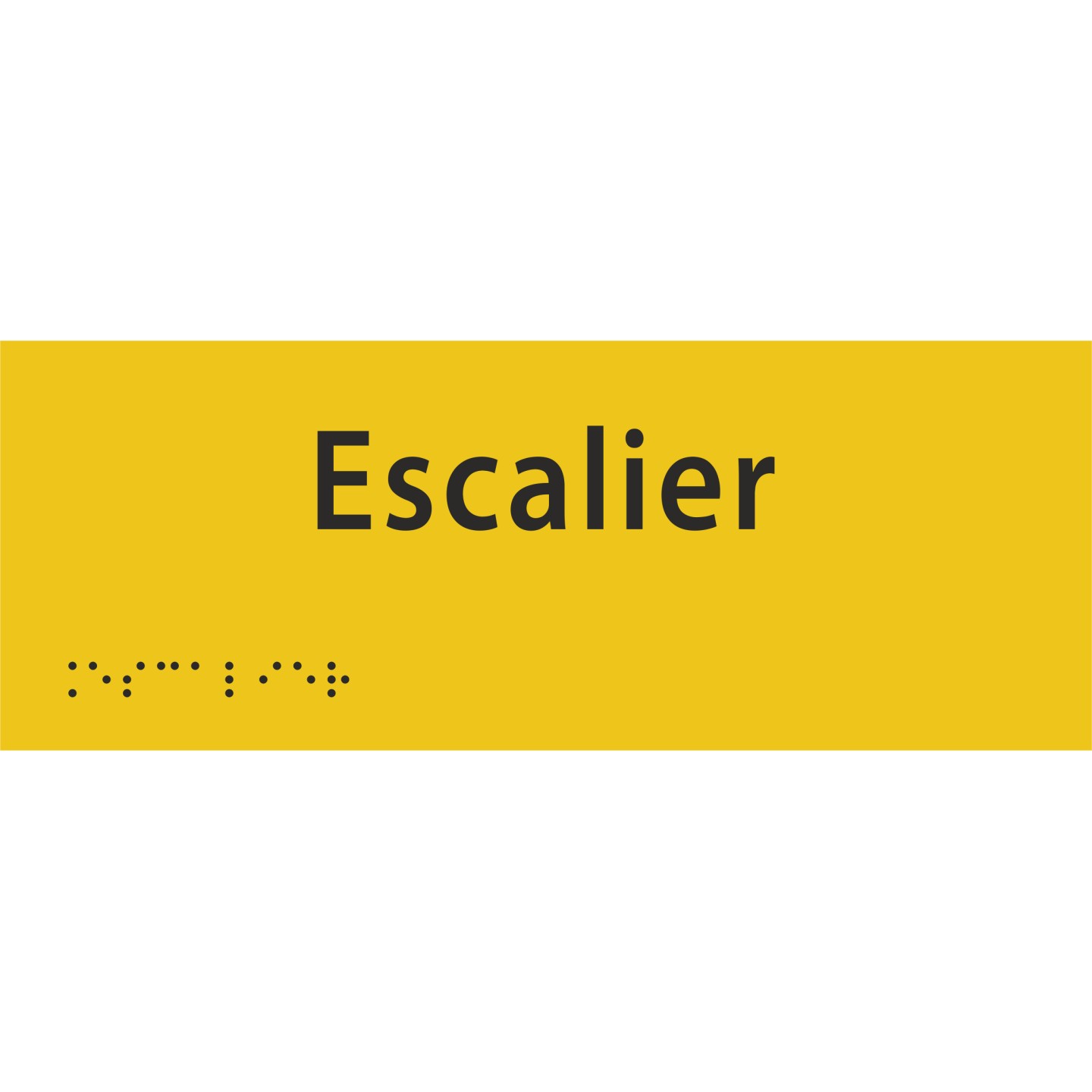 Plaque porte avec Braille et relief   "Escalier"