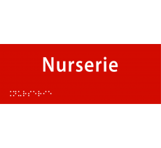 Plaque de porte avec braille et relief "Nurserie"