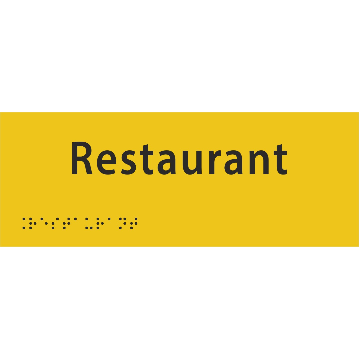 Plaque porte avec Braille et relief "Restaurant"