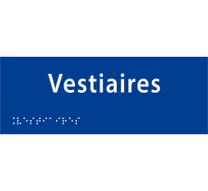 Plaque de porte avec braille et relief "Vestiaires"