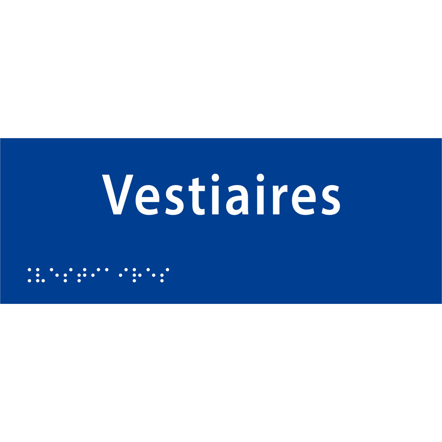 Plaque porte avec Braille et relief "Vestiaires"