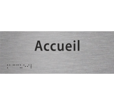 Plaque porte avec Braille et relief "Accueil"