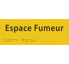 Plaque porte avec Braille et relief "Espace fumeur"