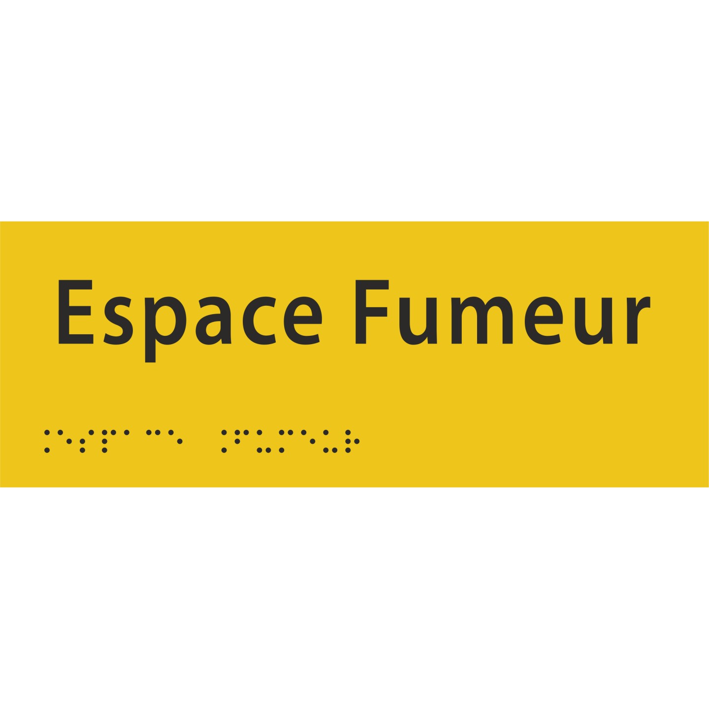 Plaque porte avec Braille et relief "Espace fumeur"
