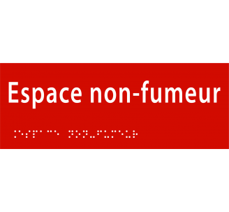 Plaque porte avec Braille et relief "Espace non fumeur"