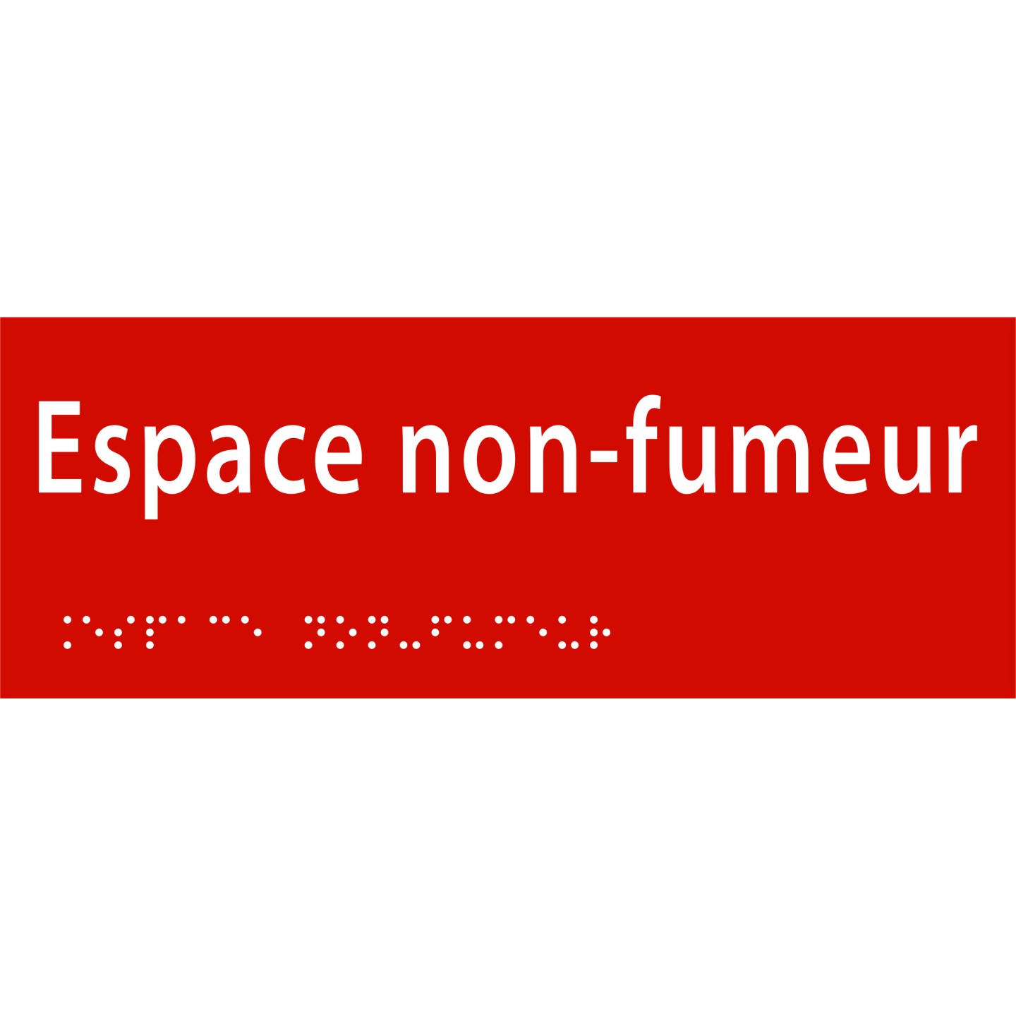 Plaque porte avec Braille et relief "Espace non fumeur"