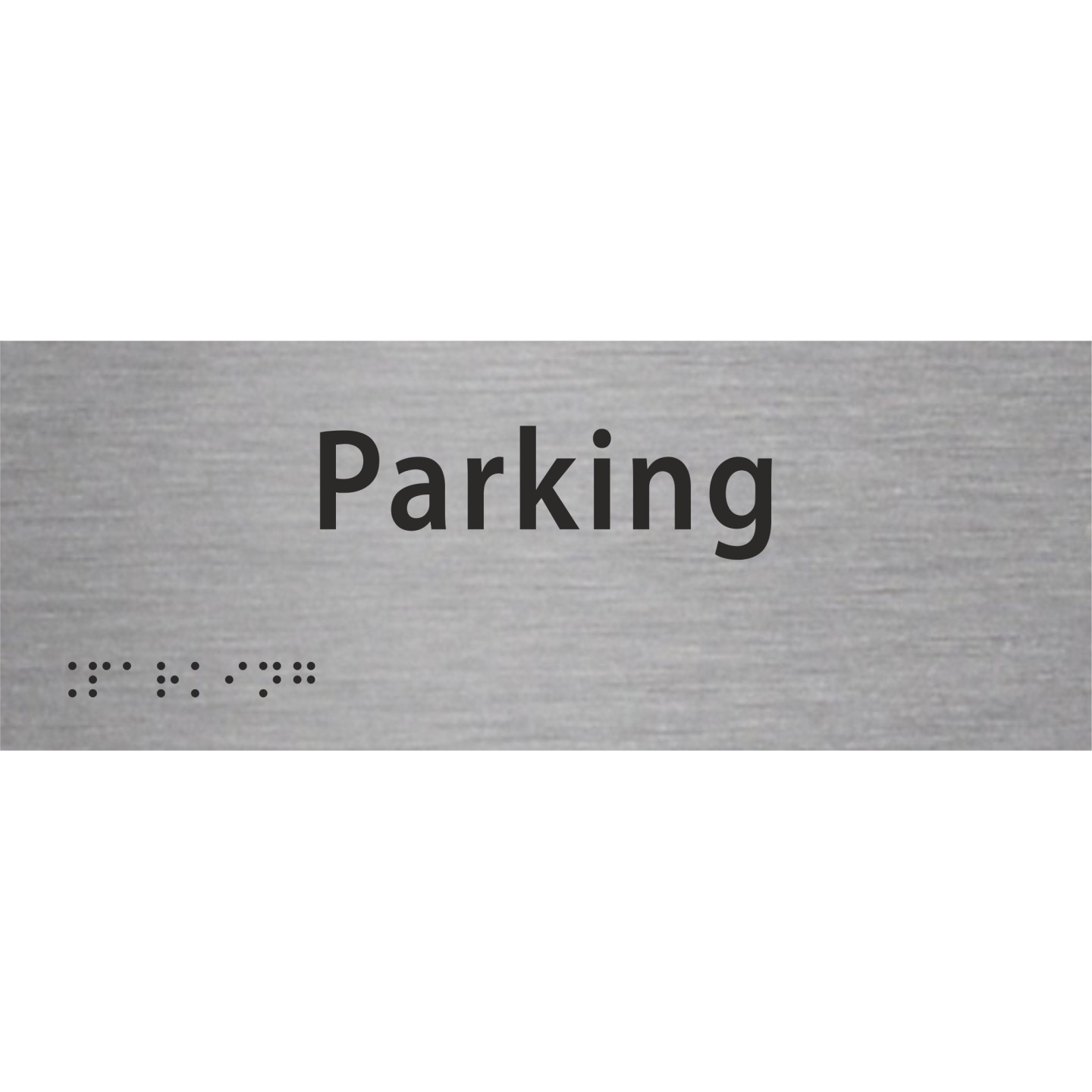Plaque porte avec Braille et relief "Parking"