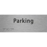 Plaque porte avec Braille et relief "Parking"