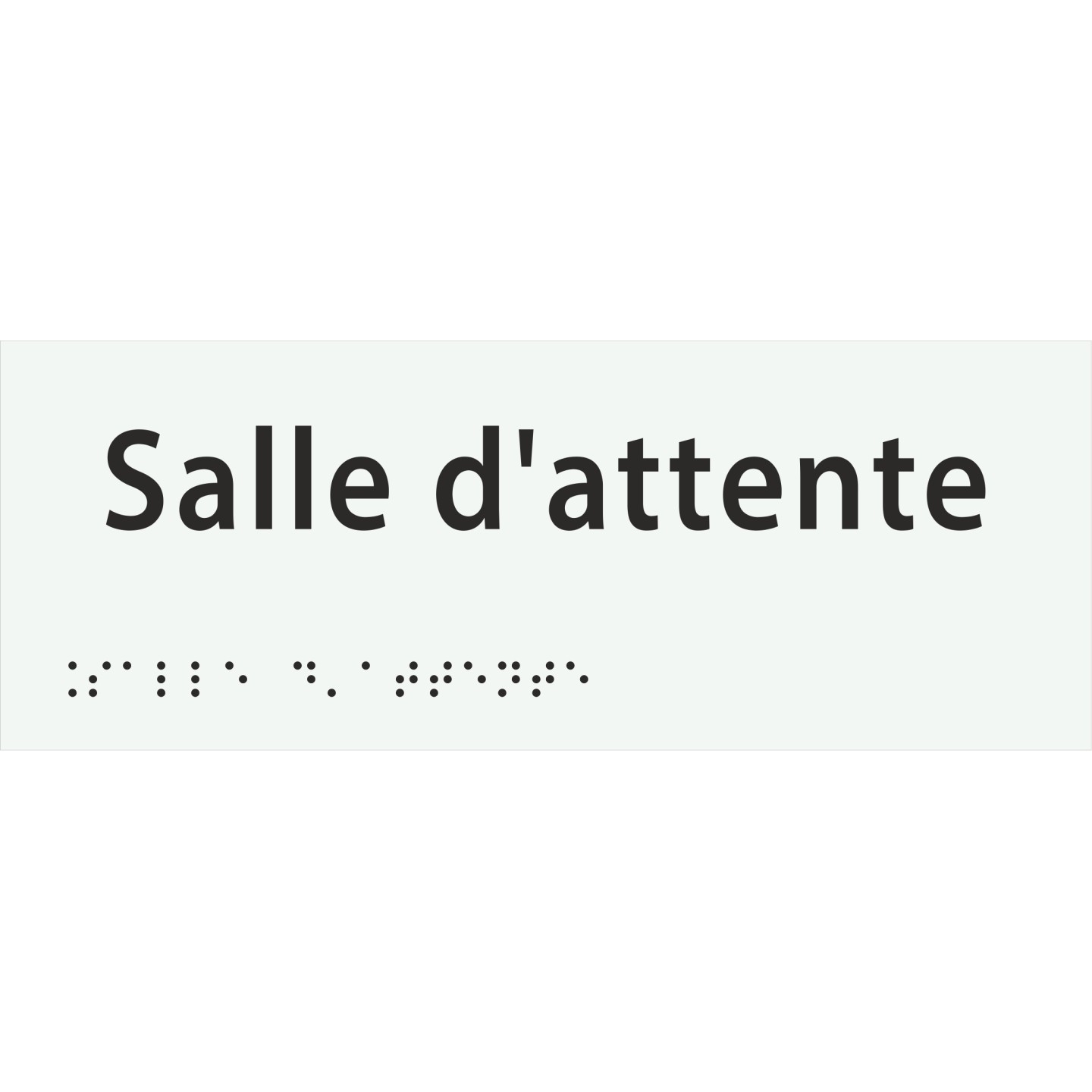 Plaque porte avec Braille et relief   "Salle d'attente"