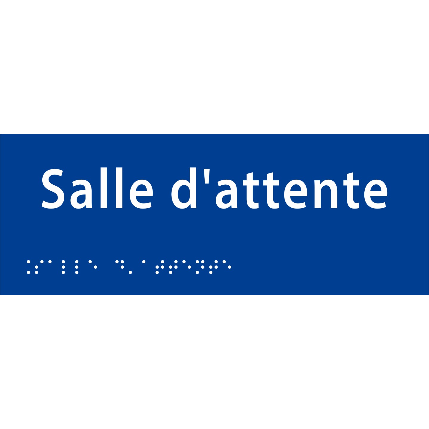 Plaque porte avec Braille et relief   "Salle d'attente"