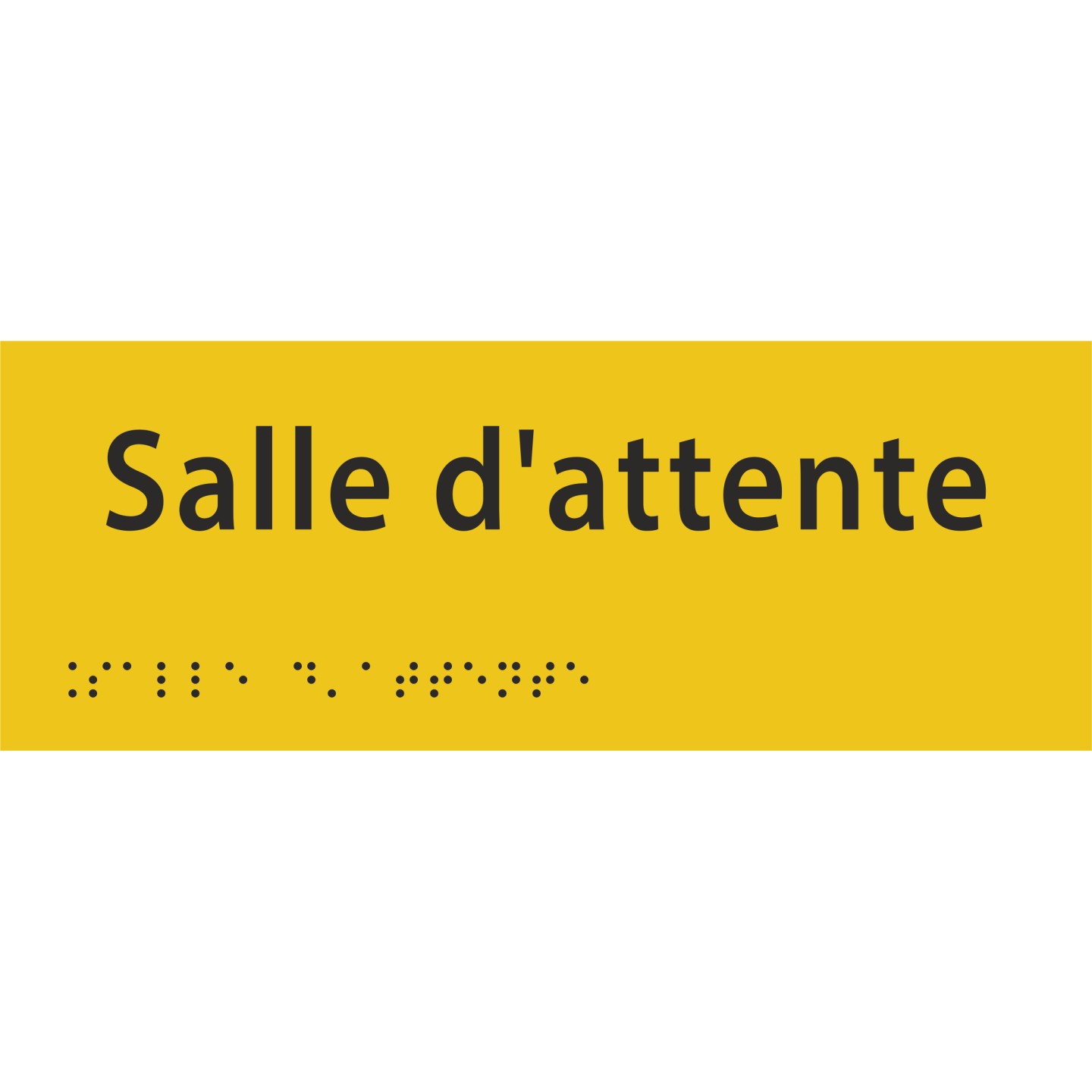 Plaque porte avec Braille et relief   "Salle d'attente"
