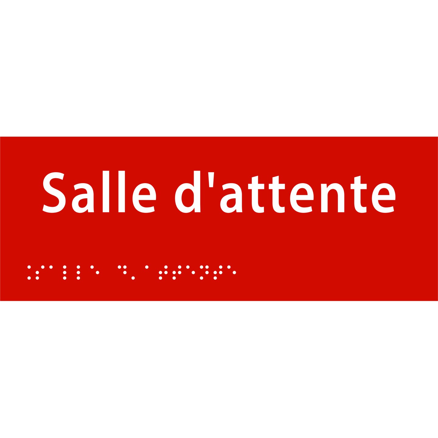 Plaque porte avec Braille et relief   "Salle d'attente"
