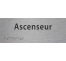 Plaque porte braille ascenseur argent