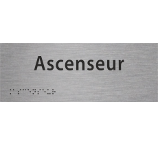 Plaque de porte avec braille et relief "Ascenseur"