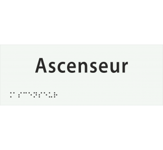 Plaque porte braille ascenseur blanc