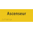 Plaque porte braille ascenseur jaune