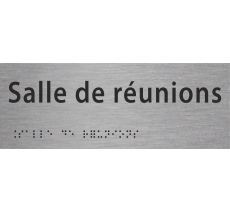 Plaque de porte avec braille et relief "Salle de réunions"