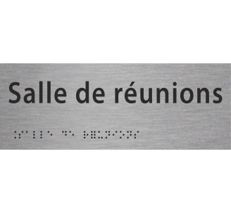 Plaque porte avec Braille et relief "Salle de réunions"