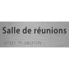 Plaque porte avec Braille et relief   "Salle de réunions"