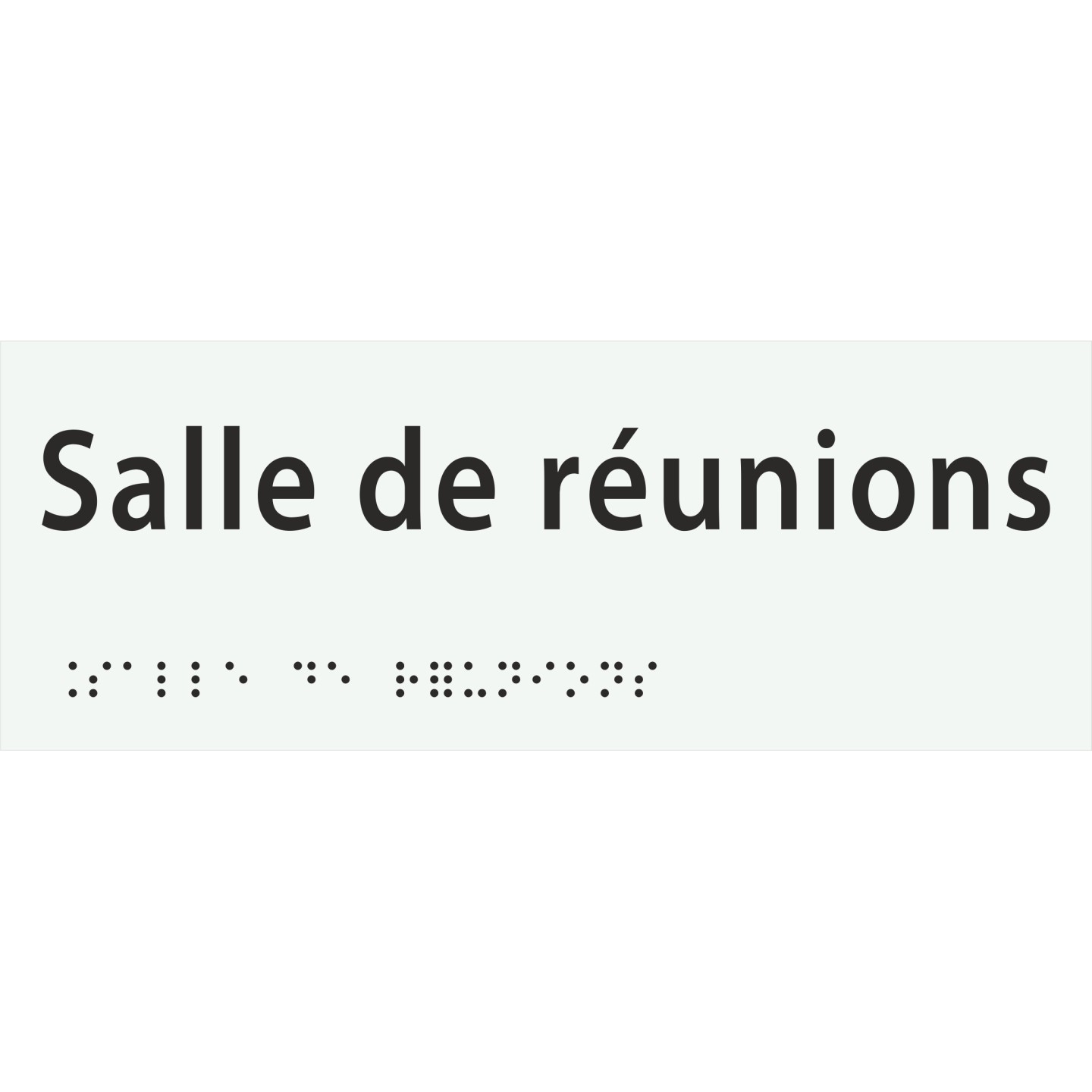 Plaque porte avec Braille et relief   "Salle de réunions"