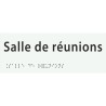 Plaque porte avec Braille et relief   "Salle de réunions"
