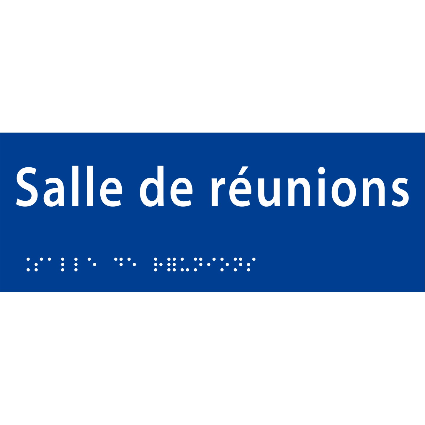 Plaque porte avec Braille et relief   "Salle de réunions"