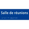 Plaque porte avec Braille et relief   "Salle de réunions"