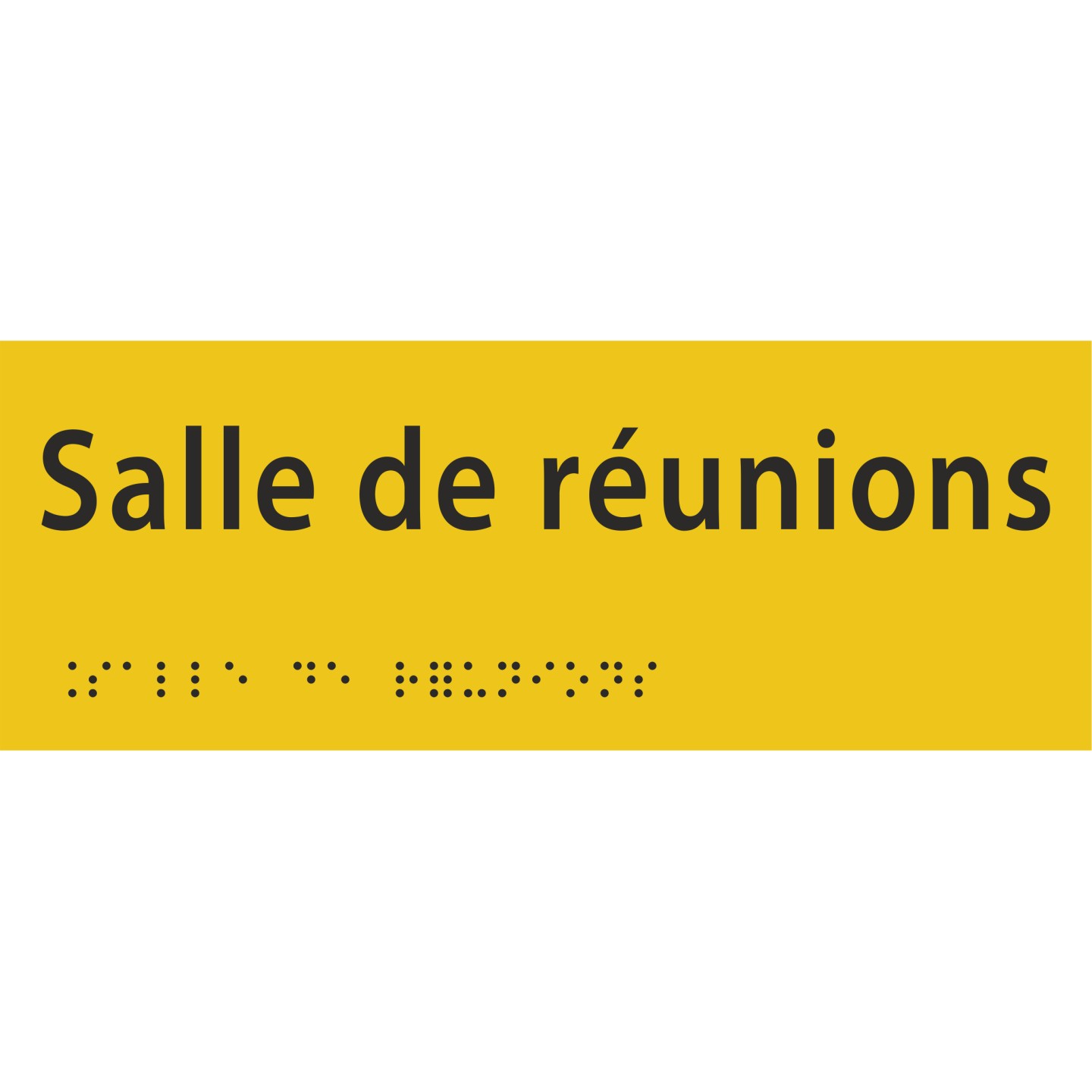 Plaque porte avec Braille et relief   "Salle de réunions"