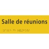Plaque porte avec Braille et relief   "Salle de réunions"