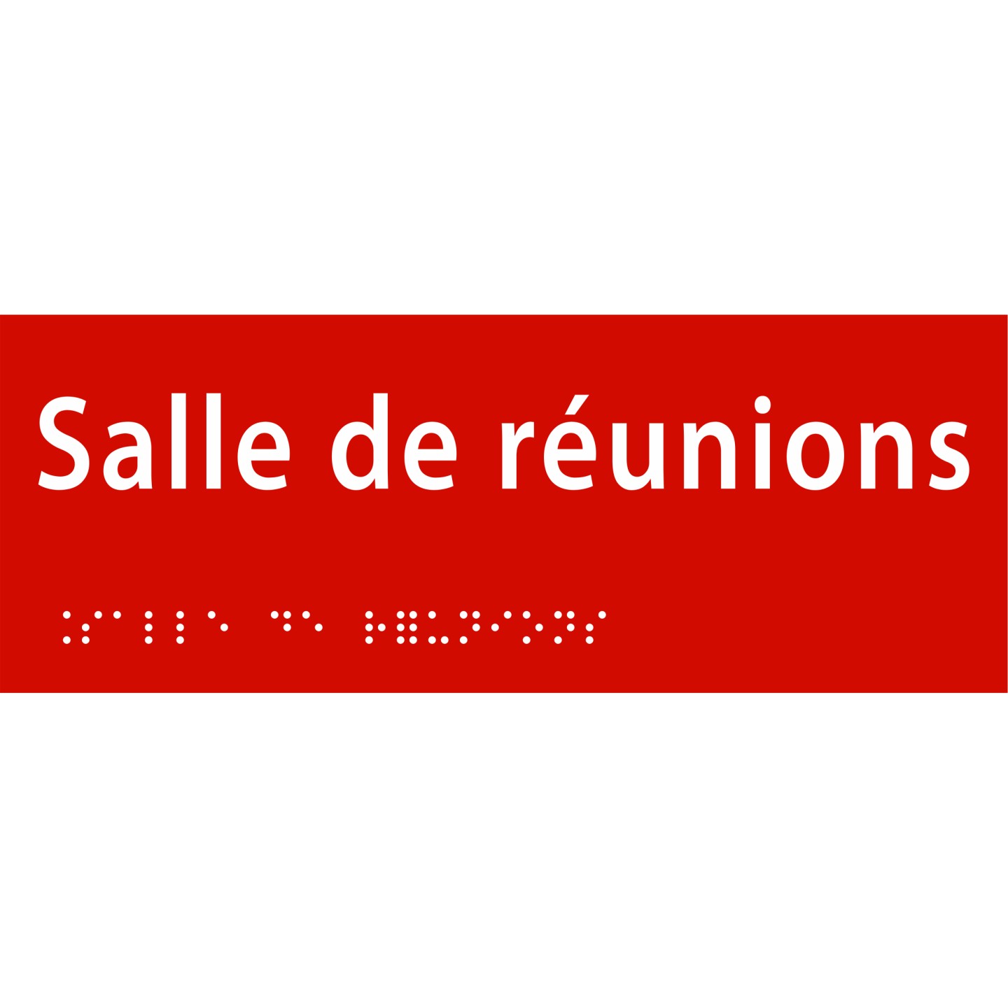 Plaque porte avec Braille et relief   "Salle de réunions"