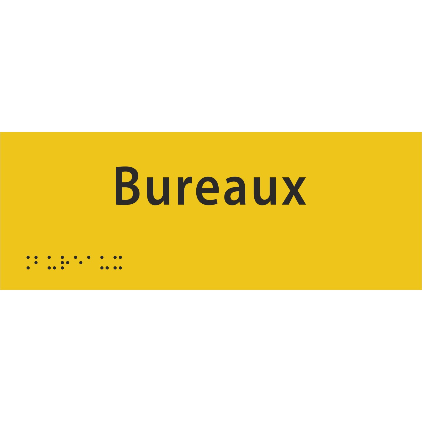 Plaque porte avec Braille et relief   "Bureaux"