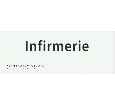 Plaque de porte avec braille et relief "Infirmerie"