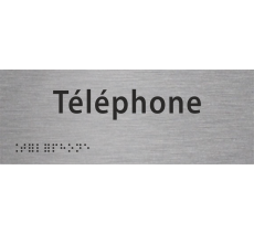 Plaque porte avec Braille et relief "Téléphone"