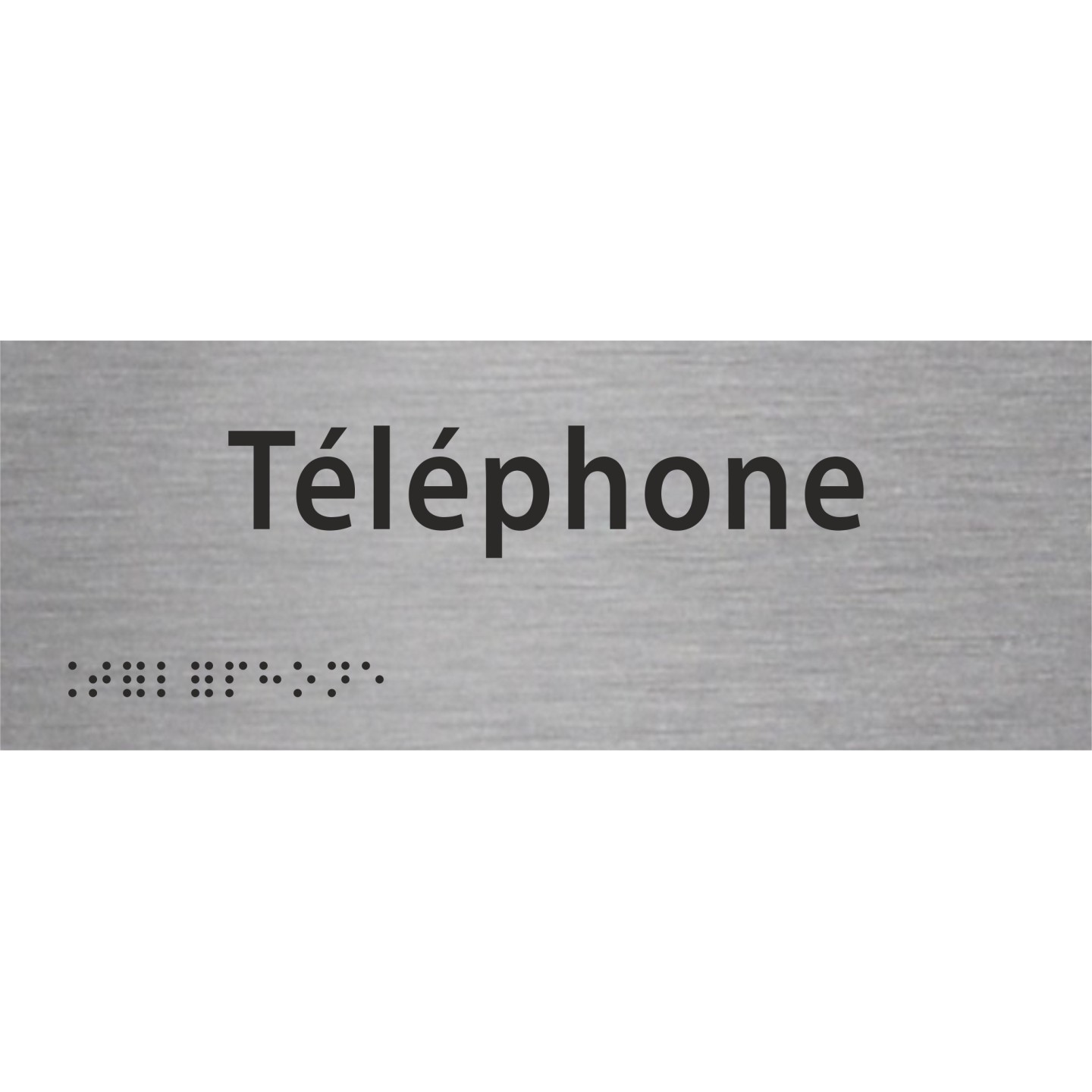 Plaque porte avec Braille et relief   "Téléphone"