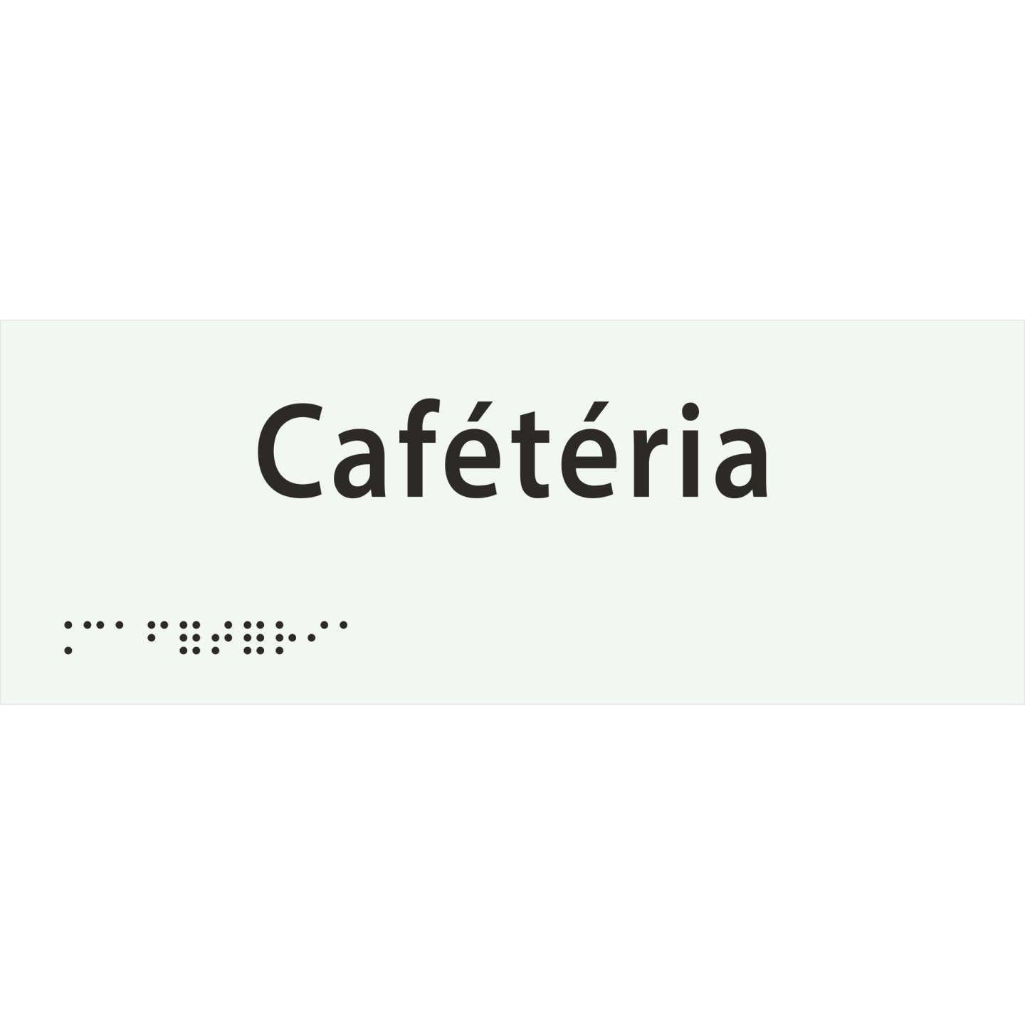 Plaque porte avec Braille et relief   "Cafétéria"