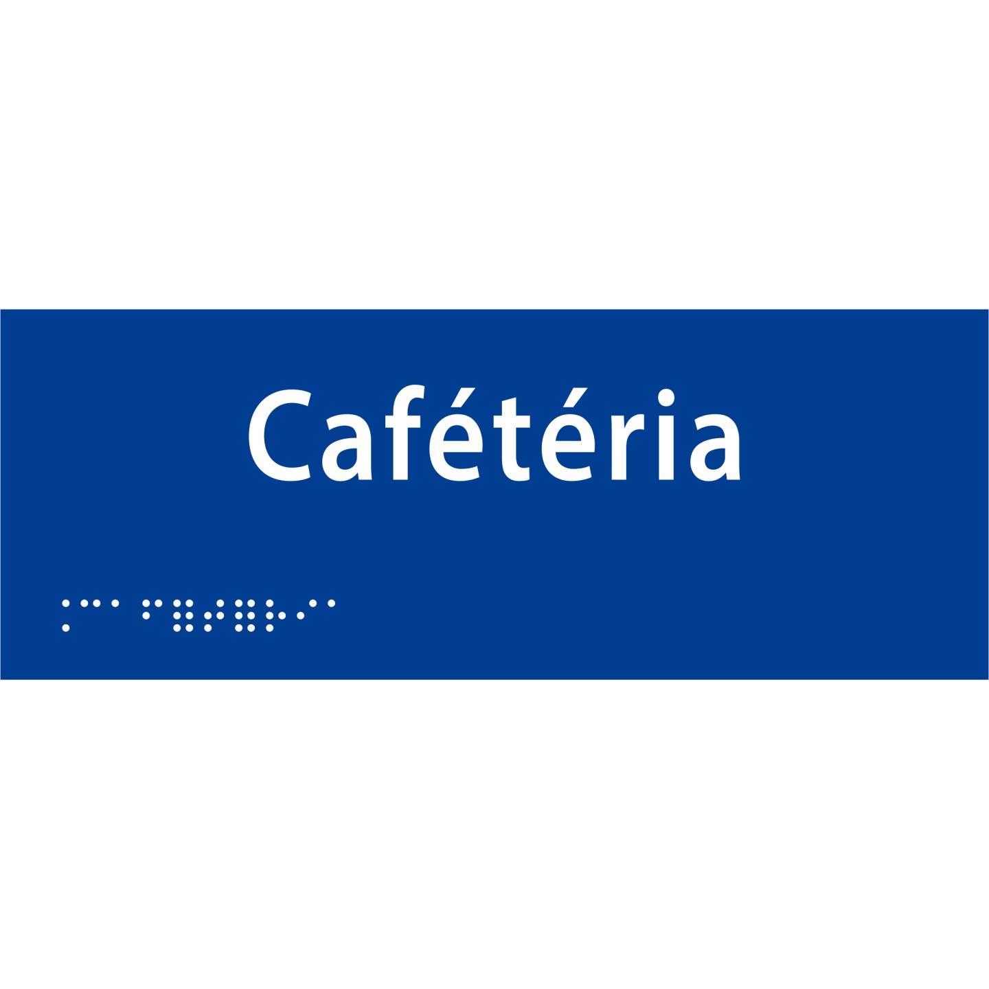 Plaque porte avec Braille et relief   "Cafétéria"