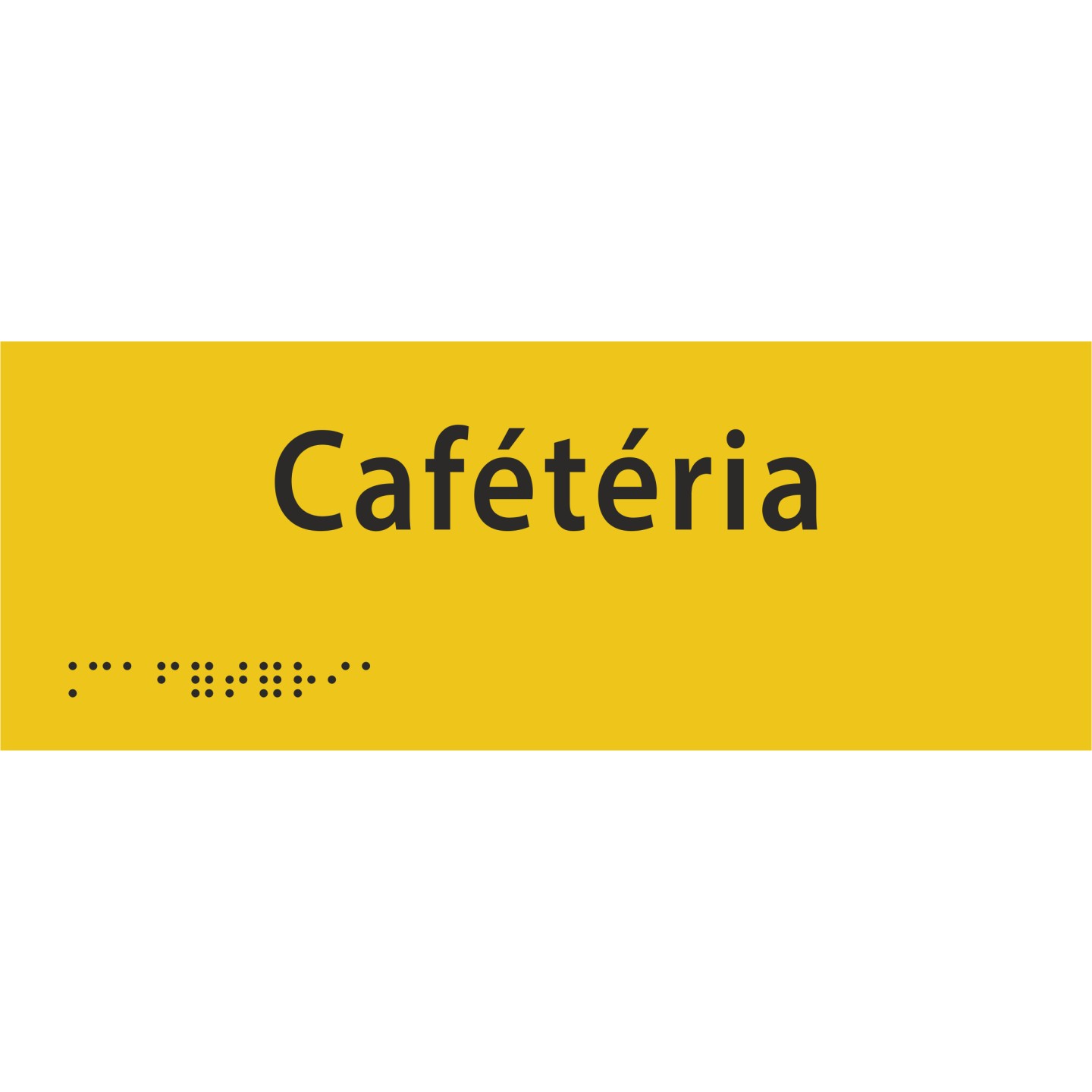 Plaque porte avec Braille et relief   "Cafétéria"