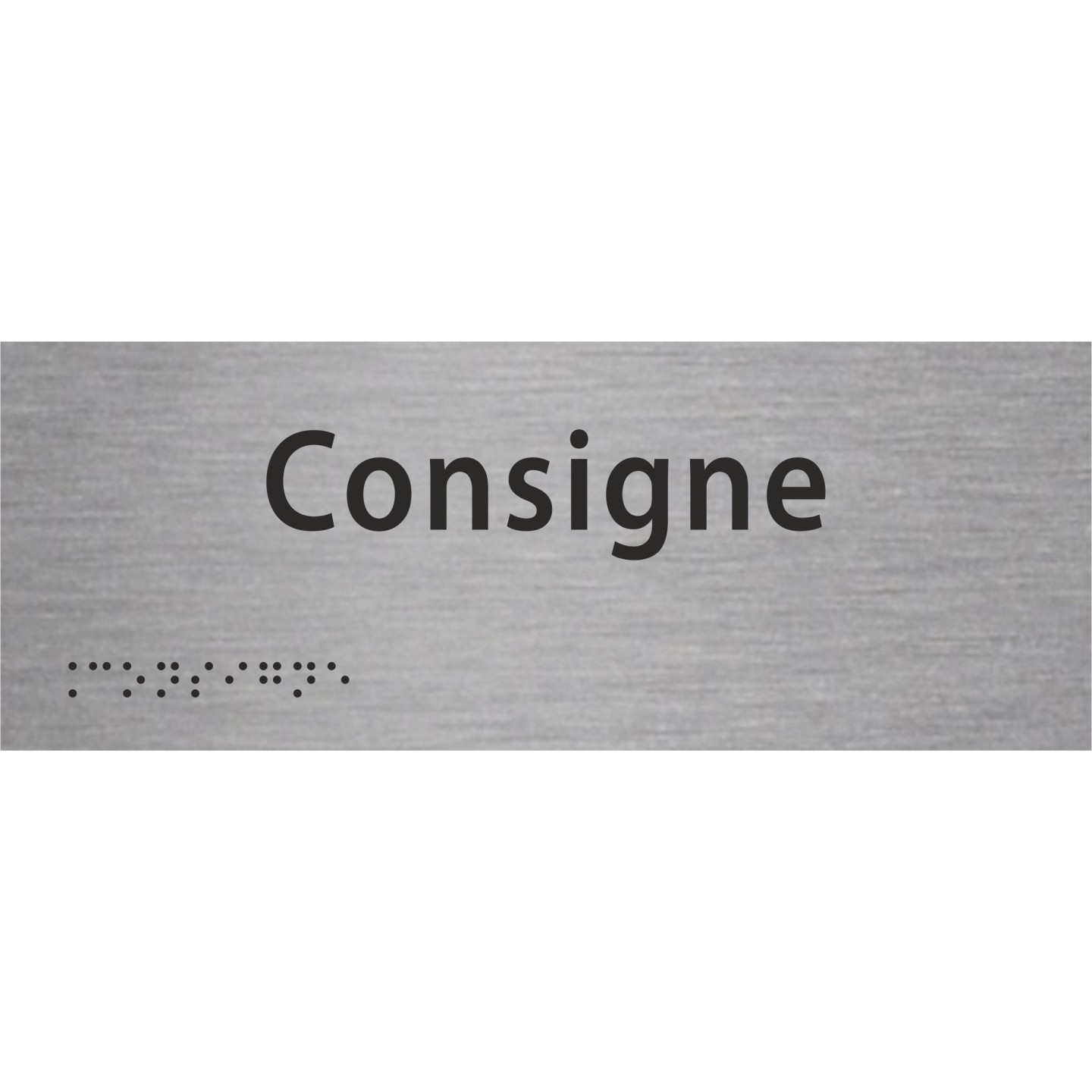 Plaque porte avec Braille et relief   "Consigne"