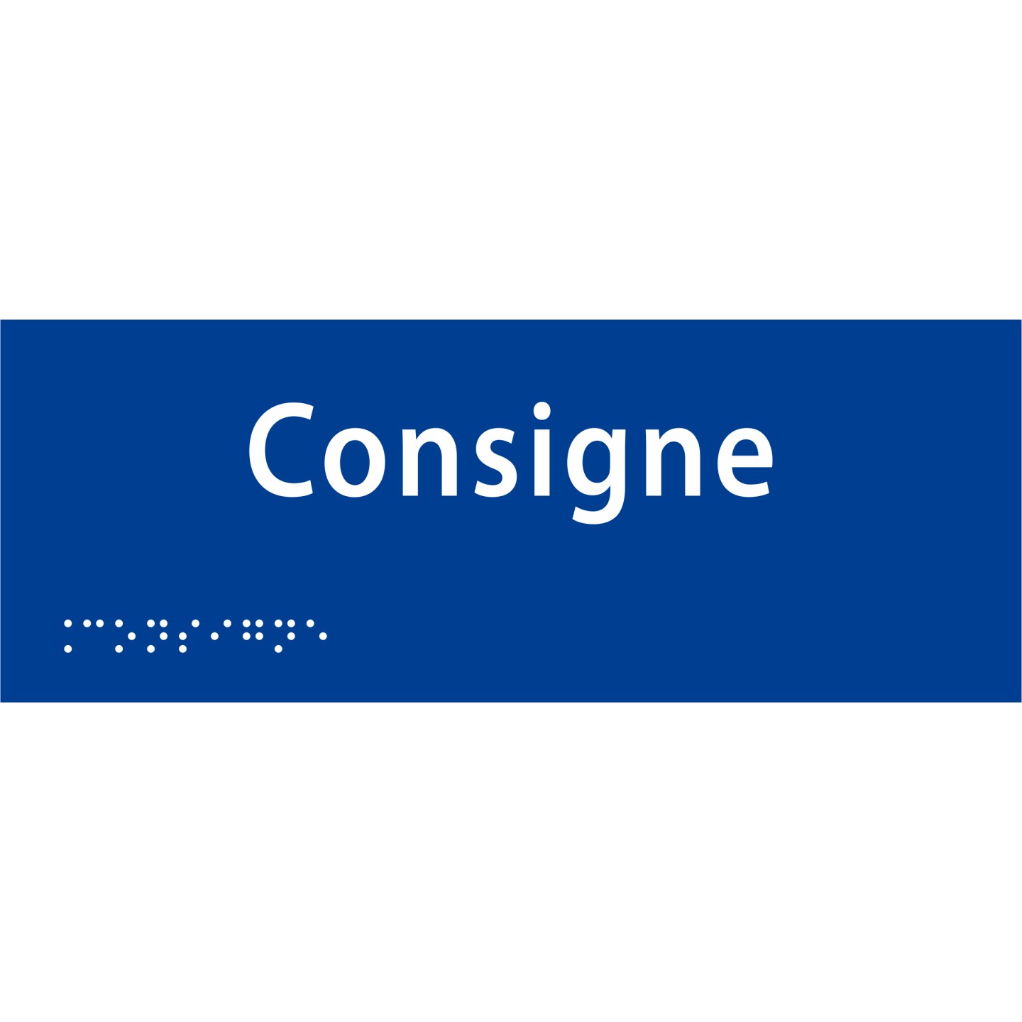 Plaque porte avec Braille et relief   "Consigne"