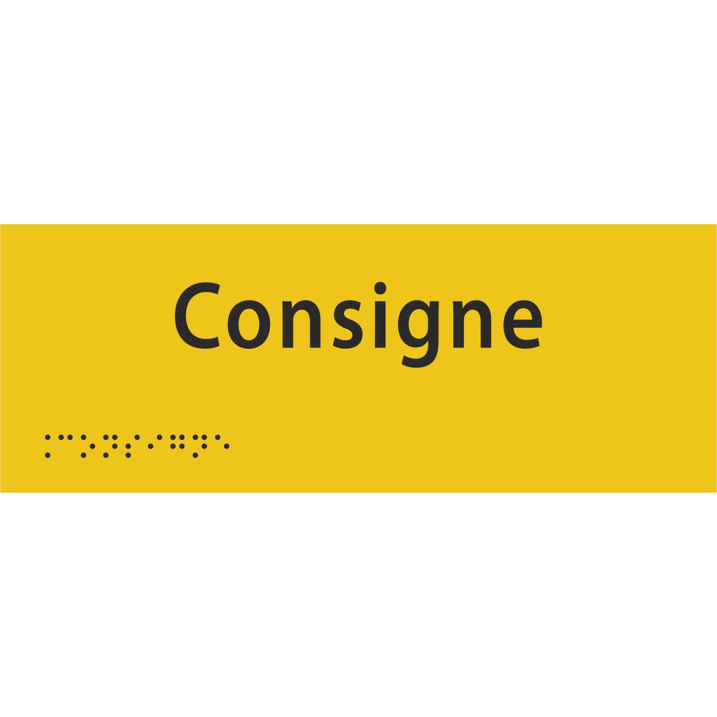 Plaque porte avec Braille et relief   "Consigne"
