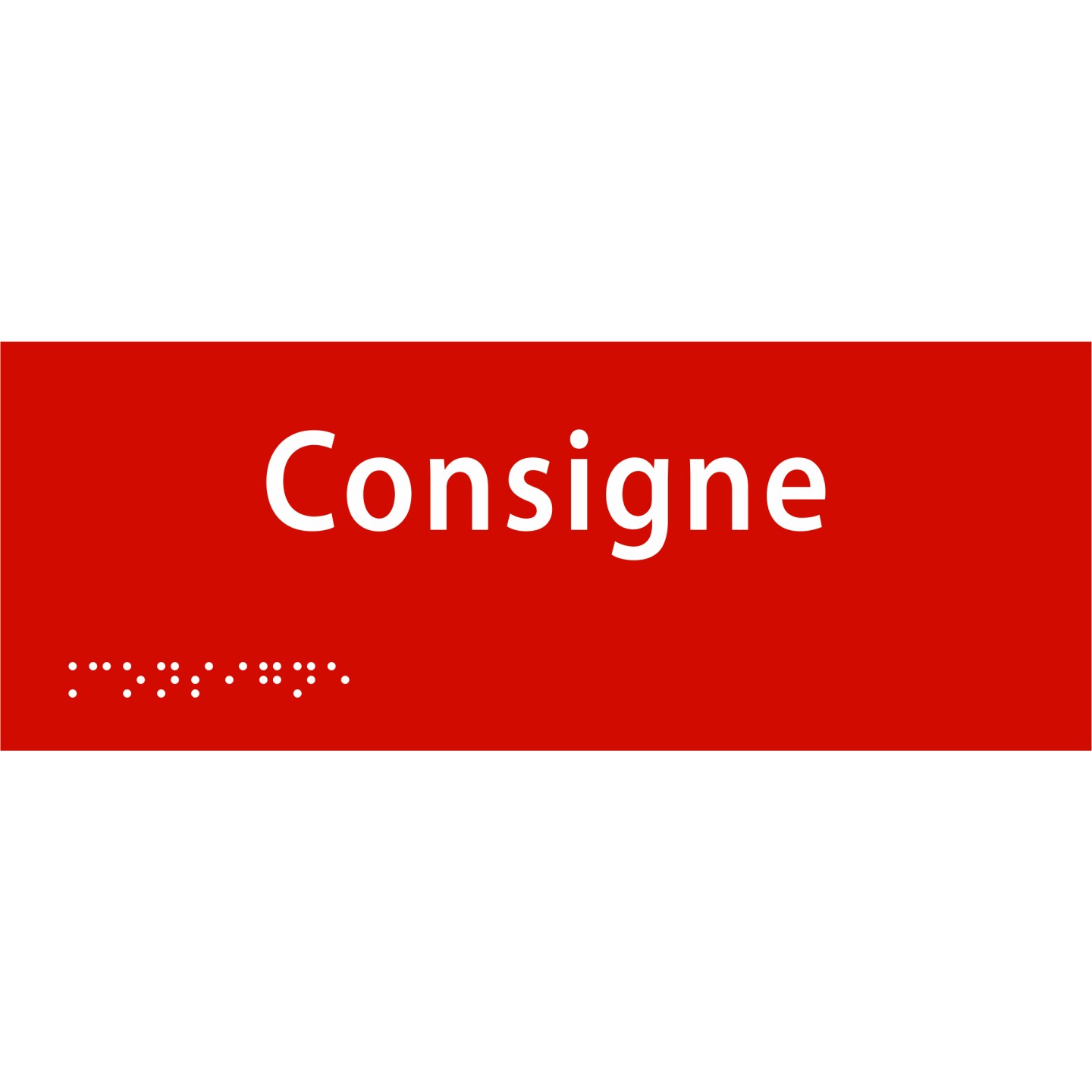 Plaque porte avec Braille et relief   "Consigne"