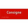 Plaque porte avec Braille et relief   "Consigne"