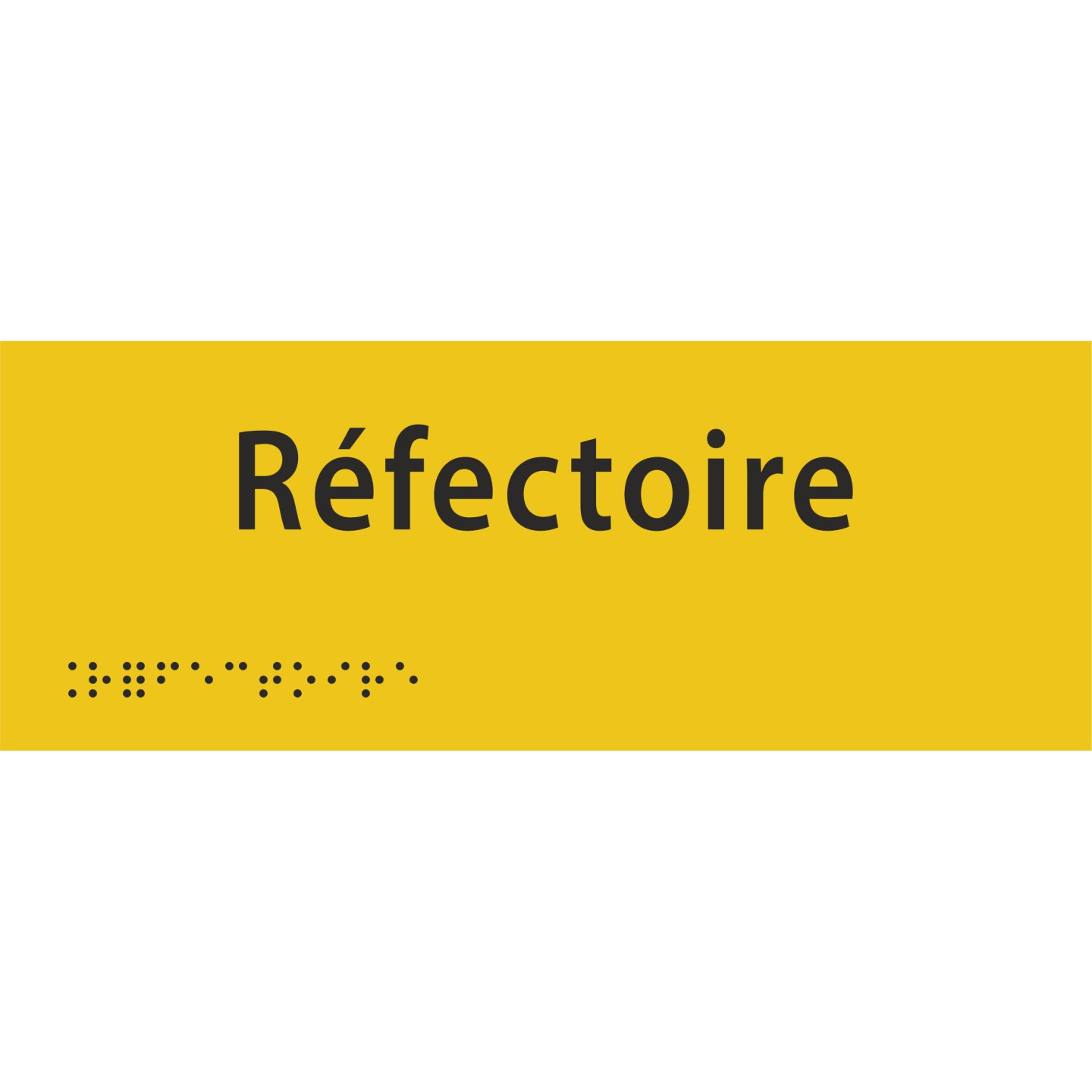 Plaque porte avec Braille et relief   "Réfectoire"