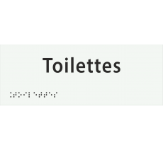 Plaque de porte avec braille et relief "Toilettes"