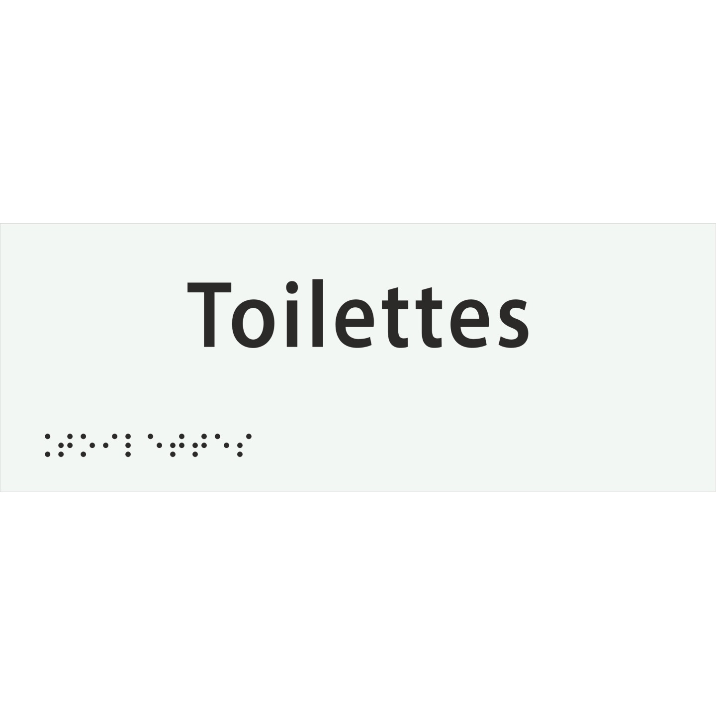 Plaque porte avec Braille et relief   "Toilettes"