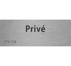 Plaque porte braille privé argent