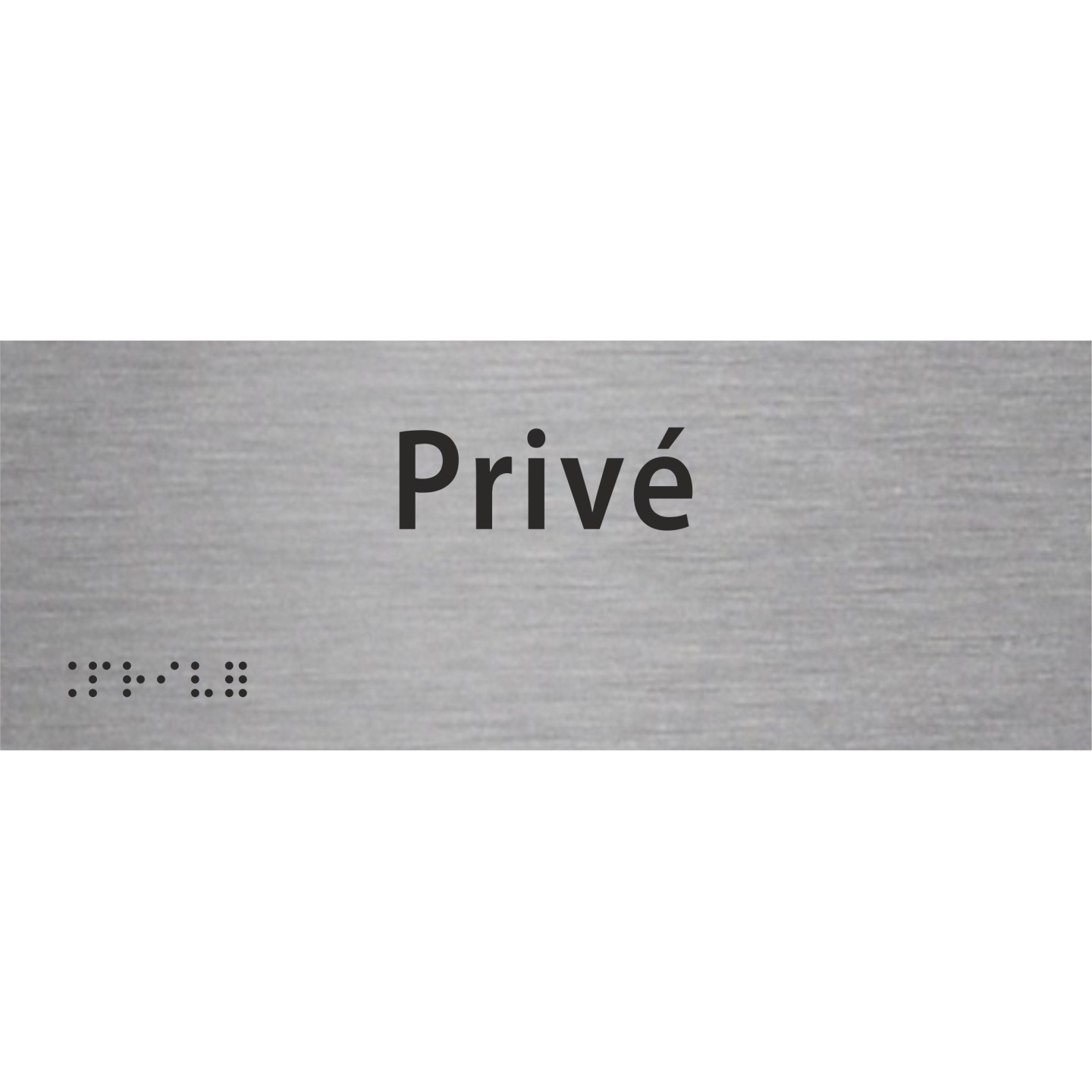 Plaque porte braille privé argent