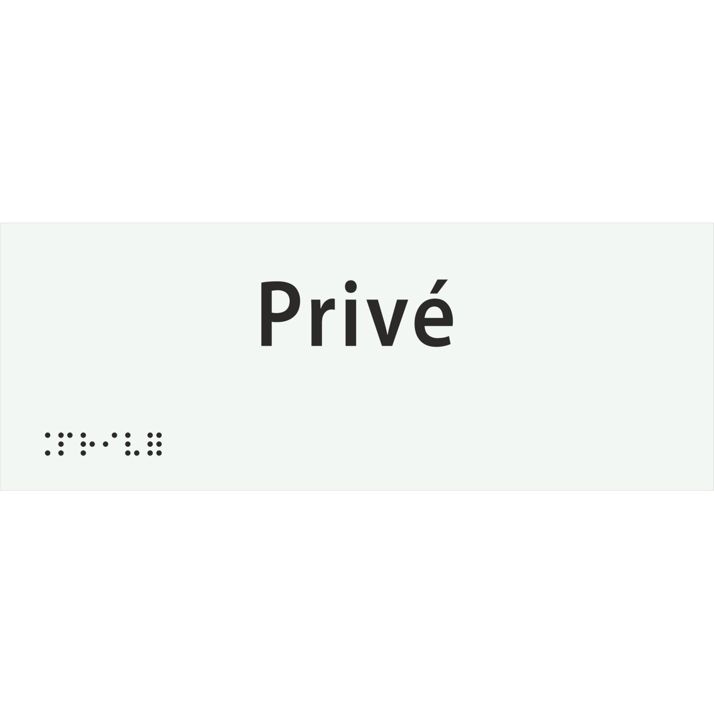 Plaque porte braille privé blanc
