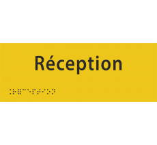 Plaque porte avec Braille et relief "Réception"